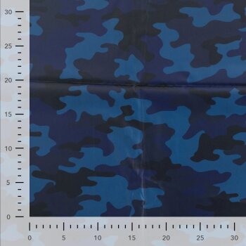 Regenjackenstoff Poncho - Camouflage - blau