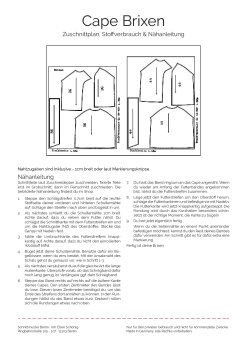 Papierschnittmuster Schnittmuster Berlin - Cape Brixen