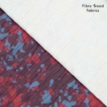 Fibre Mood - Gesteppter Jackenstoff in 3 D Streifen-Optik - Splash Bordeaux/Blau