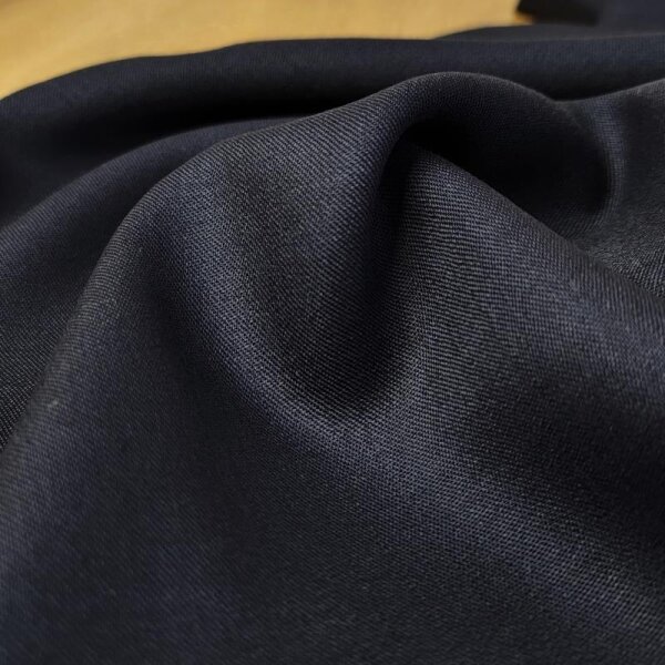 Premium Hosen-/Rockstoff Soft Satin - reine Schurwolle - uni - navy *Made in Italy*