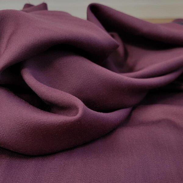 Premium Hosen-/Rockstoff Soft Satin - reine Schurwolle - uni - frozen berry *Made in Italy*