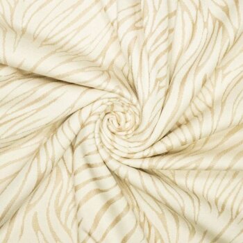 Baumwoll-Jacquard-Jersey - goldene Akzente - creme