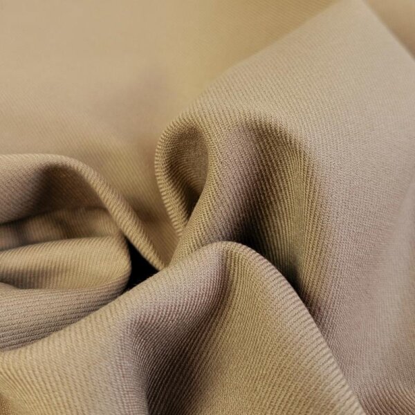 Rest = 0,50 m*  Premium Hosen-/Rockstoff - uni - Nougat *Made in Italy*