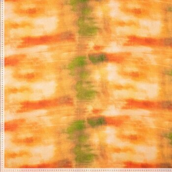 Viskose-Jacquard mit Struktur - Aquarell - apricot/orange/kiwigr&uuml;n