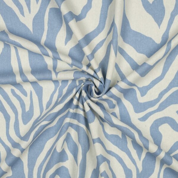 Viskose-Leinen Webware - Animal Print - hellblau/creme