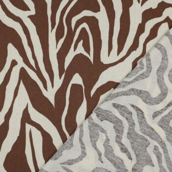 Viskose-Leinen Webware - Animal Print - braun/creme