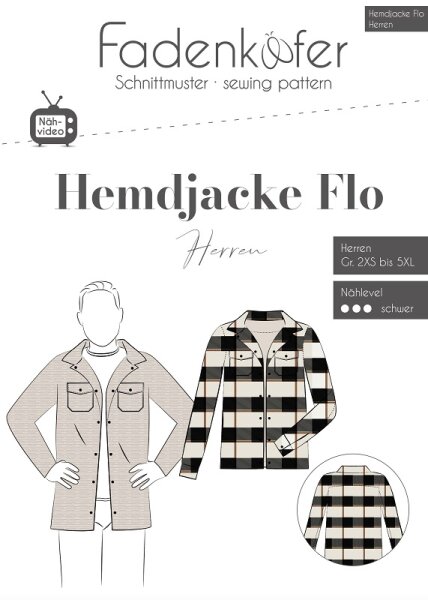 Papierschnittmuster Fadenk&auml;fer - Hemdjacke Flo Herren 2XS - 5 XL