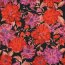 Baumwoll-Satin Digital - Flowers - rostrot/bordeaux/fuchsia/schwarz