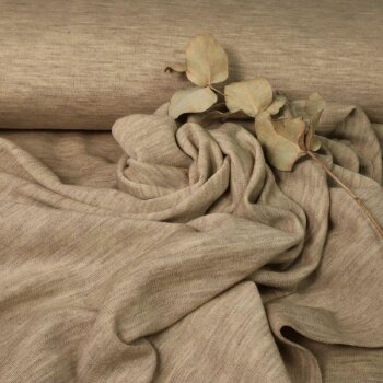 Rest = 1,30 m*  Merino- Feinstrick - beige meliert