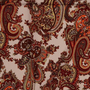 Viskose-Stretch-Popeline - Paisley -...