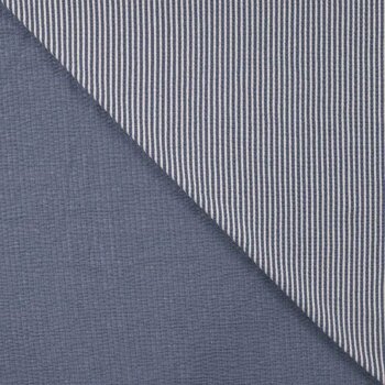 Baumwolljersey Seersucker Streifen - denim/wei&szlig;