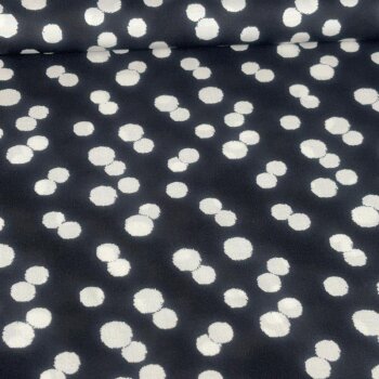 Viskose-Webware - Chally - Dots Off-White auf Schwarz