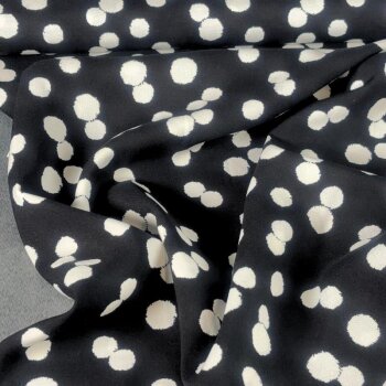 Viskose-Webware - Chally - Dots Off-White auf Schwarz