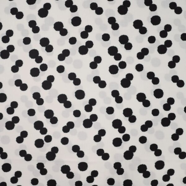 Viskose-Webware - Chally - Dots Schwarz auf Off-White