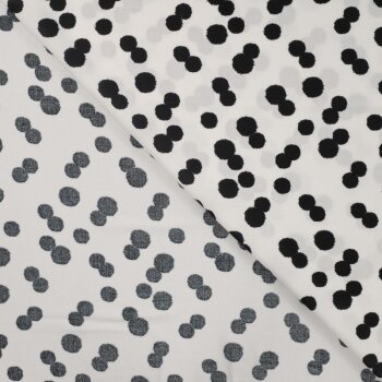 Viskose-Webware - Chally - Dots Schwarz auf Off-White