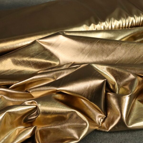 Rest = 1,60 m*  Jersey Stretch Foil - Gold