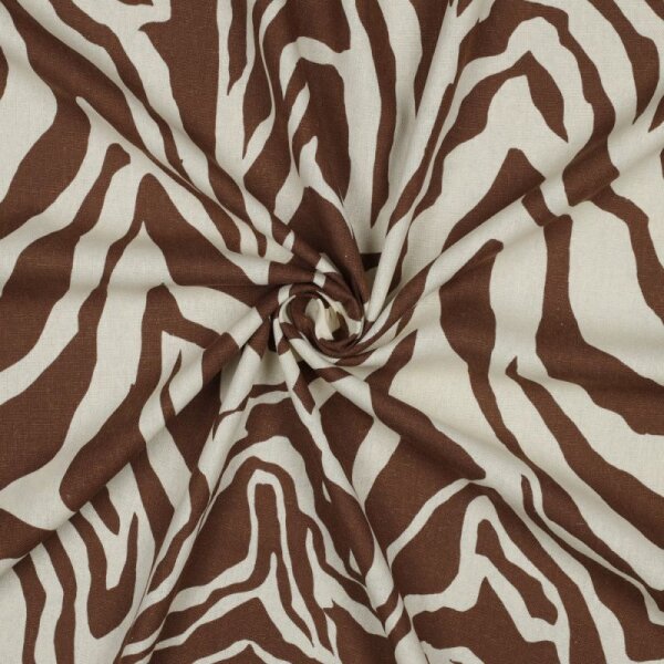 Rest = 0,70 m* Viskose-Leinen Webware - Animal Print - braun/creme