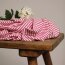 Rest = 2,30 m* Baumwolljersey Yarn Pinke Streifen auf Off-White