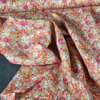 Baumwoll-Voile - Little Flowers - gelb/orange/mint/pink