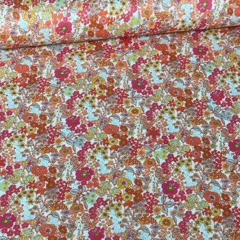 Baumwoll-Voile - Little Flowers - gelb/orange/mint/pink