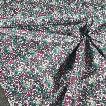 Baumwoll-Voile - Little Flowers - mint/türkis/fuchsia