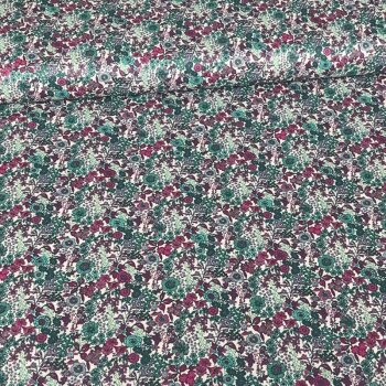 Baumwoll-Voile - Little Flowers - mint/t&uuml;rkis/fuchsia