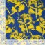 Viskose Crincle Webware - Frosted Flowers - gelb/royalblau