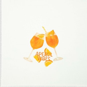 Baumwolljersey- Panel - Cheers - Aperol ( 1 Panel = ca....