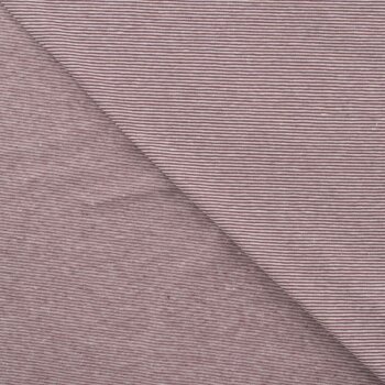 Baumwolljersey - Streifen 1 mm - mauve/wei&szlig;