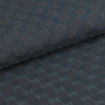 Rest = 1,90 m* Viskose Chiffon - kleine Dots - marine -  *Made in Italy*