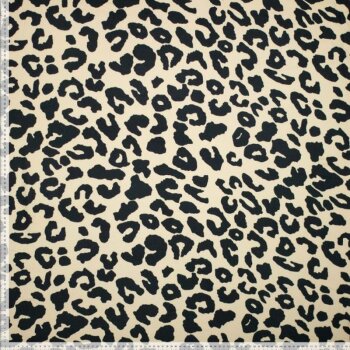 Viskose-Satin-Webware - Sarah Leopard - schwarz/beige