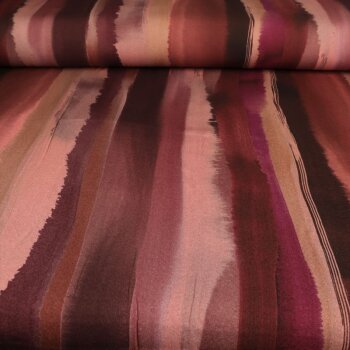 Rest = 1,60 m* Viskose Webware - Stripes - bordeaux/Pflaume/Dusty-Rose