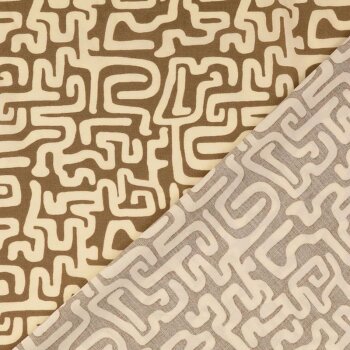 Viskose Webware - Labyrinth - hellbraun/beige