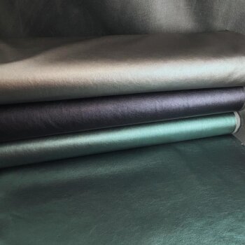 Kunstleder / Faux Leather - mit textiler R&uuml;ckseite - Sea Green Metallic