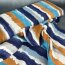 Viskose-Webware - Brushed Stripes - Denim/Aqua/Brandy