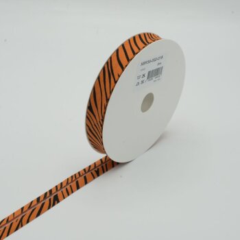 Baumwoll-Schrägband - 20 mm - Tiger - schwarz/orange