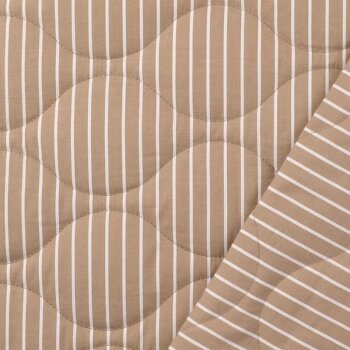 Baumwoll Quilted Steppstoff - Streifen - beige/weiß