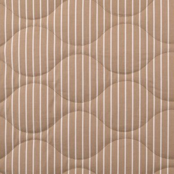 Baumwoll Quilted Steppstoff - Streifen - beige/wei&szlig;