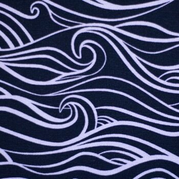 Baumwolljersey "New Waves" by Käselotti -...