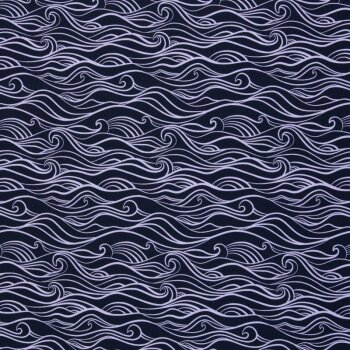 Baumwolljersey &quot;New Waves&quot; by K&auml;selotti - navy