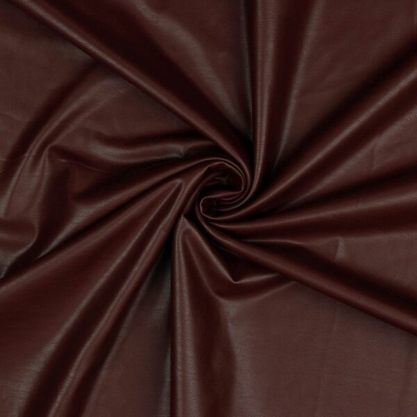 Kunstleder / Faux Leather Soft Stretch - mit textiler R&uuml;ckseite - dunkel bordeaux