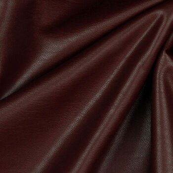 Kunstleder / Faux Leather Soft Stretch - mit textiler R&uuml;ckseite - dunkel bordeaux