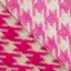 Mantel- Wollstoff im Pied-de-Poule-Muster - Fuchsia/Sand