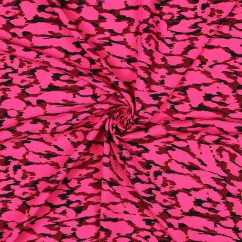 Viskose-Webware - Radiance Animal skin - pink/orange/schwarz