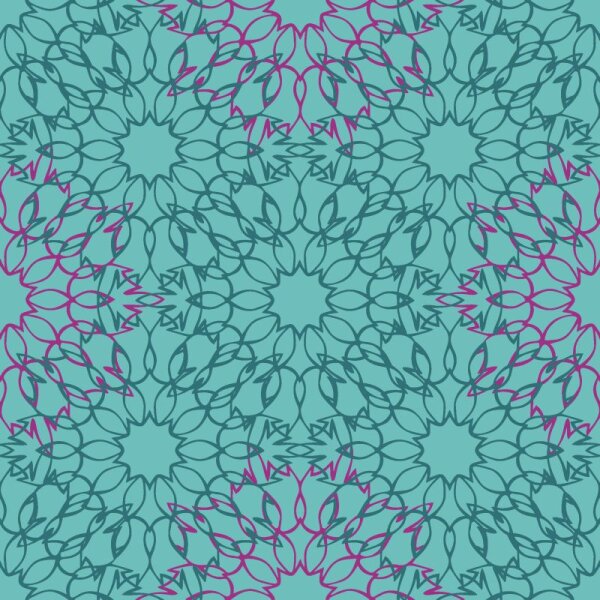 Viskose-Webware - Mandala - t&uuml;rkis/pink/mintt&uuml;rkis