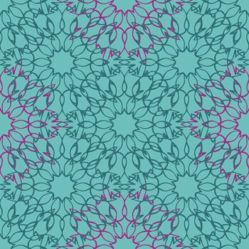 Viskose-Webware - Mandala - türkis/pink/minttürkis