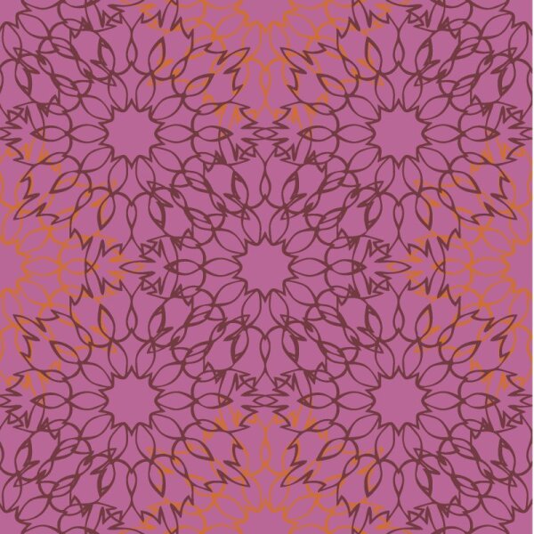 Viskose-Webware - Mandala - bordeaux/orange/fuchsia