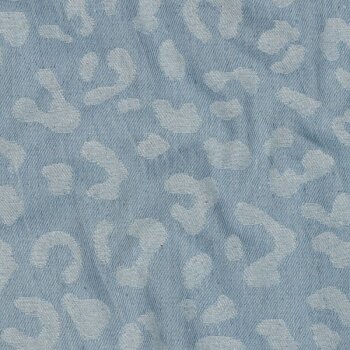 Rest = 0,50 m*  Jeans Jacquard mit Animalprint - hellblau